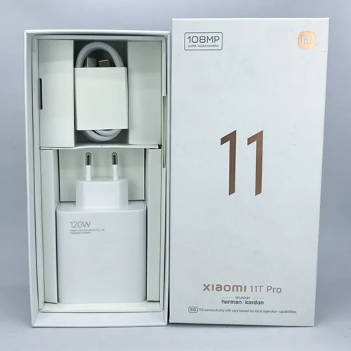 شارژر دیواری فست شارژ Xiaomi 11T PRO 6A 120W سرجعبه + کابل Type-C و جعبه گوشی