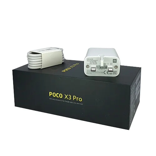 شارژر دیواری فست شارژ Xiaomi Poco X3 Pro QC3 PD 33W سرجعبه + کابل Type-C و جعبه گوشی